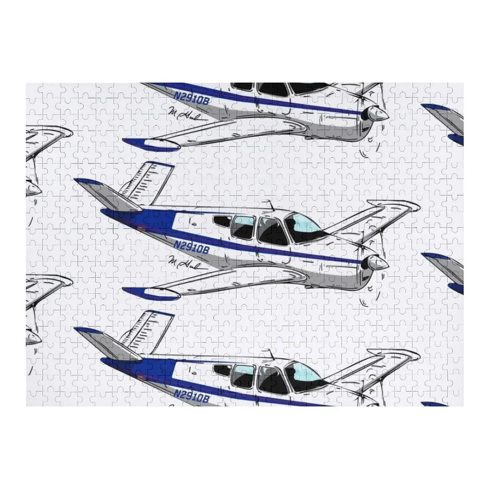 V tail bonanza N2910B Jigsaw Puzzle Custom With Photo Works Of Art Custom Name Wood Puzzle