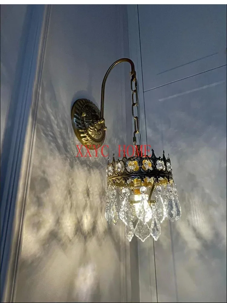 

Wall Lamp Living Room Wall Light Bulb Hallway Corridor Corridor Light Crown Crystal Bedroom Bedside Wall Lamp