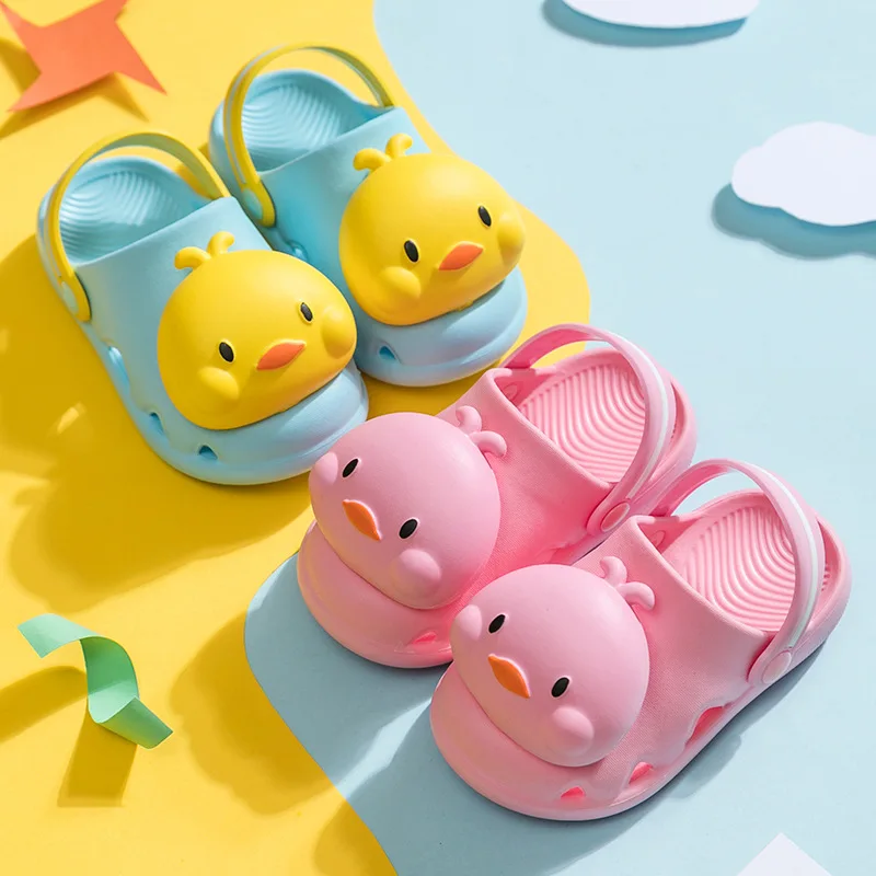 

Cute Duck Kids Slippers Boys Girls Cartoon Shoes Summer Toddler Flip Flops Baby Indoor Slippers Beach Swimming Slippers Children