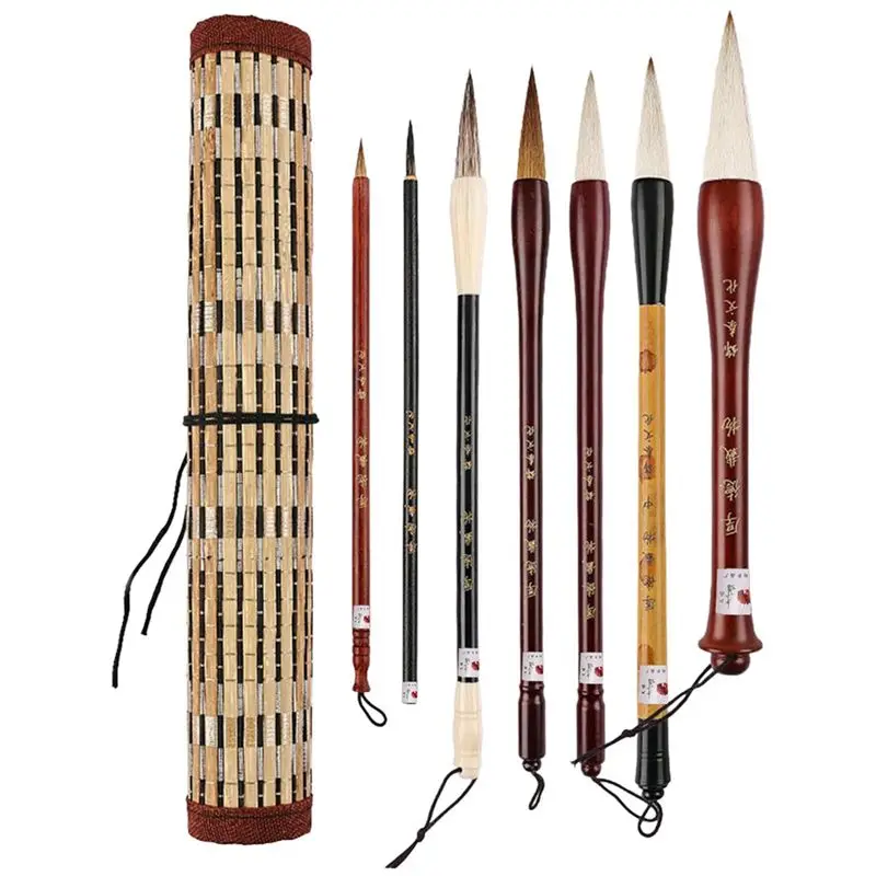 

Кисти для каллиграфии AT14, китайские кисти для каллиграфии, кисти для детализированной росписи с органайзером, акварельные кисти