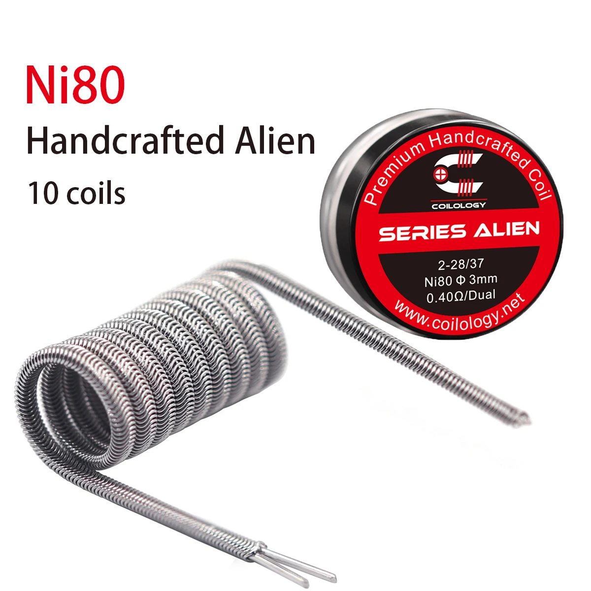 Authentic Coilology Alien HandMade Coil Ni80 Alloy Various Gauge Option 10pk Performance DIY Coil