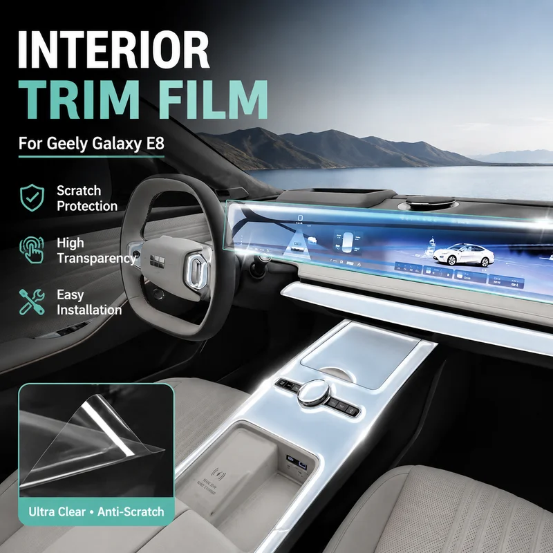 

Interior Trim Film For Geely Galaxy E8 Center Console Screen Protector Car Accessories Easy Installation, Replacement Parts