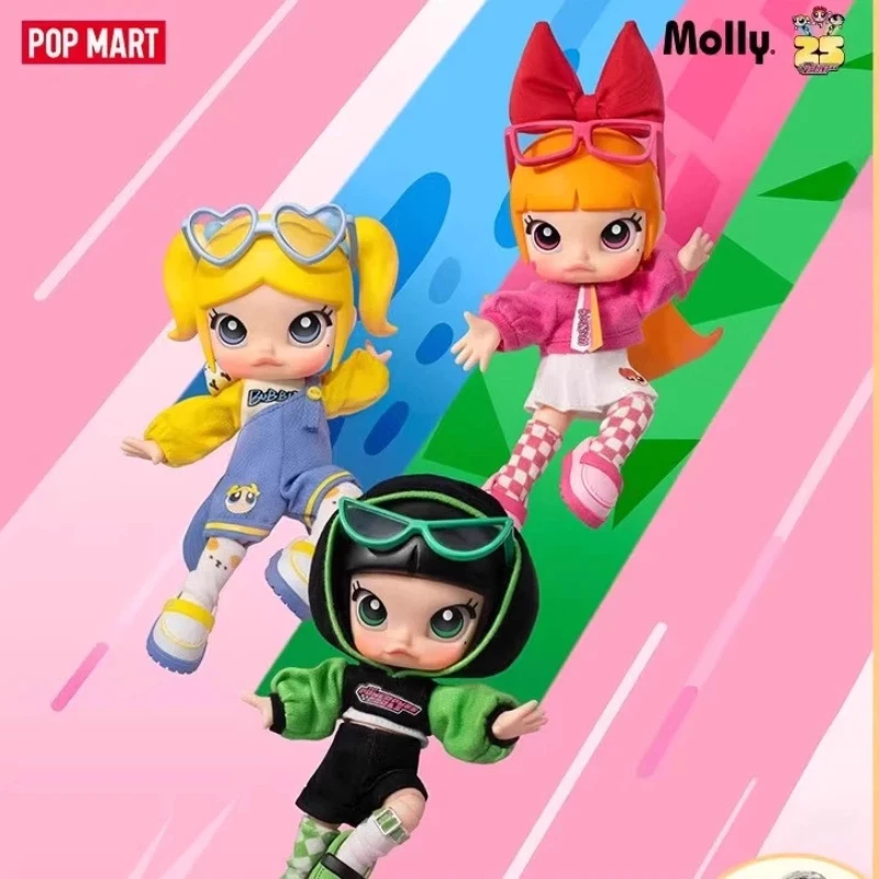 

New POP MART Molly Powerpuff Girls Series Articulated Bjd Action Figure Blind Box Collectible Toy Adult Collection Desktop Decor