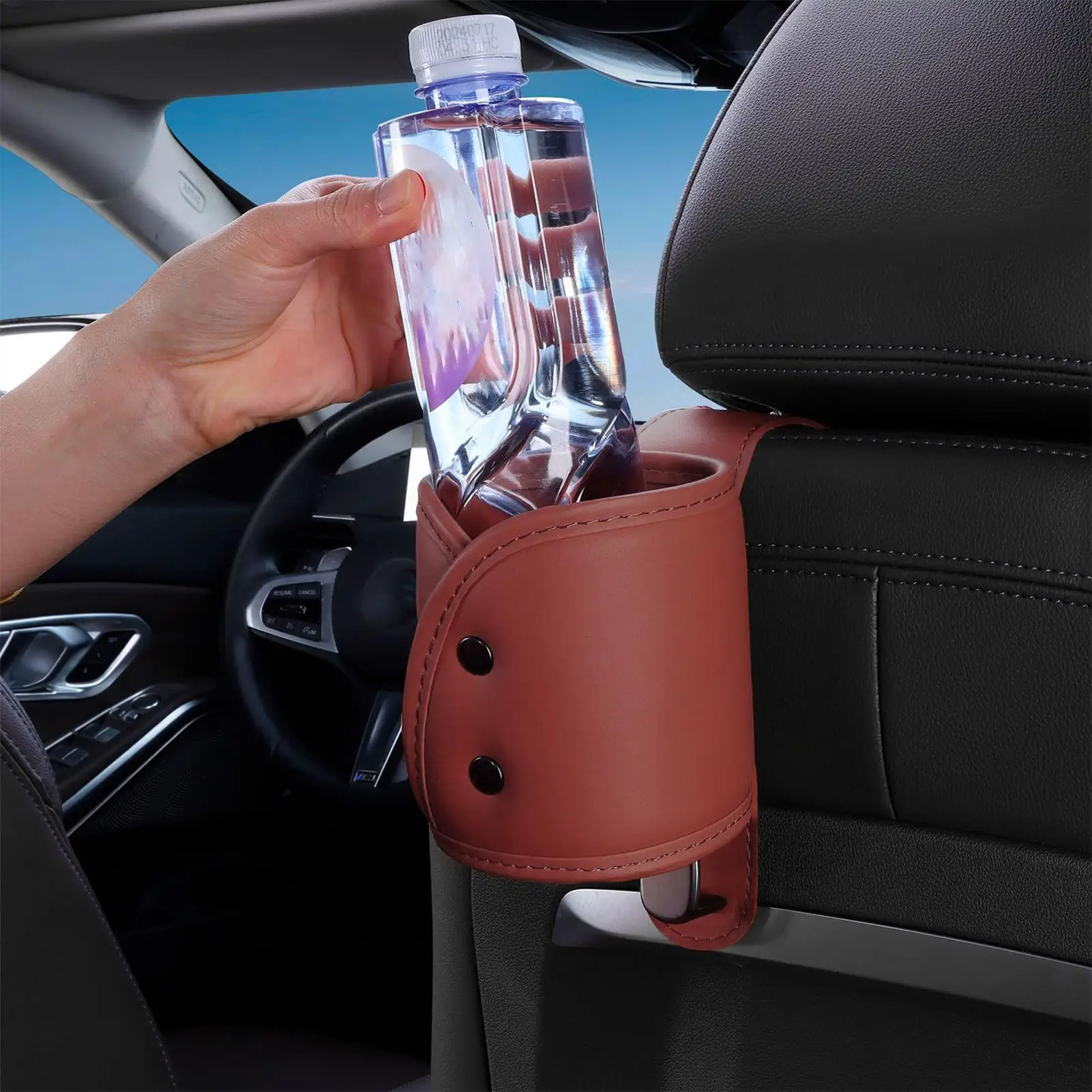 

NEW Car Seat Headrest Hook Hanger Storage Organizer Universal With Cup Holder For Handbag Fit Universal Vehicle Car Accessories