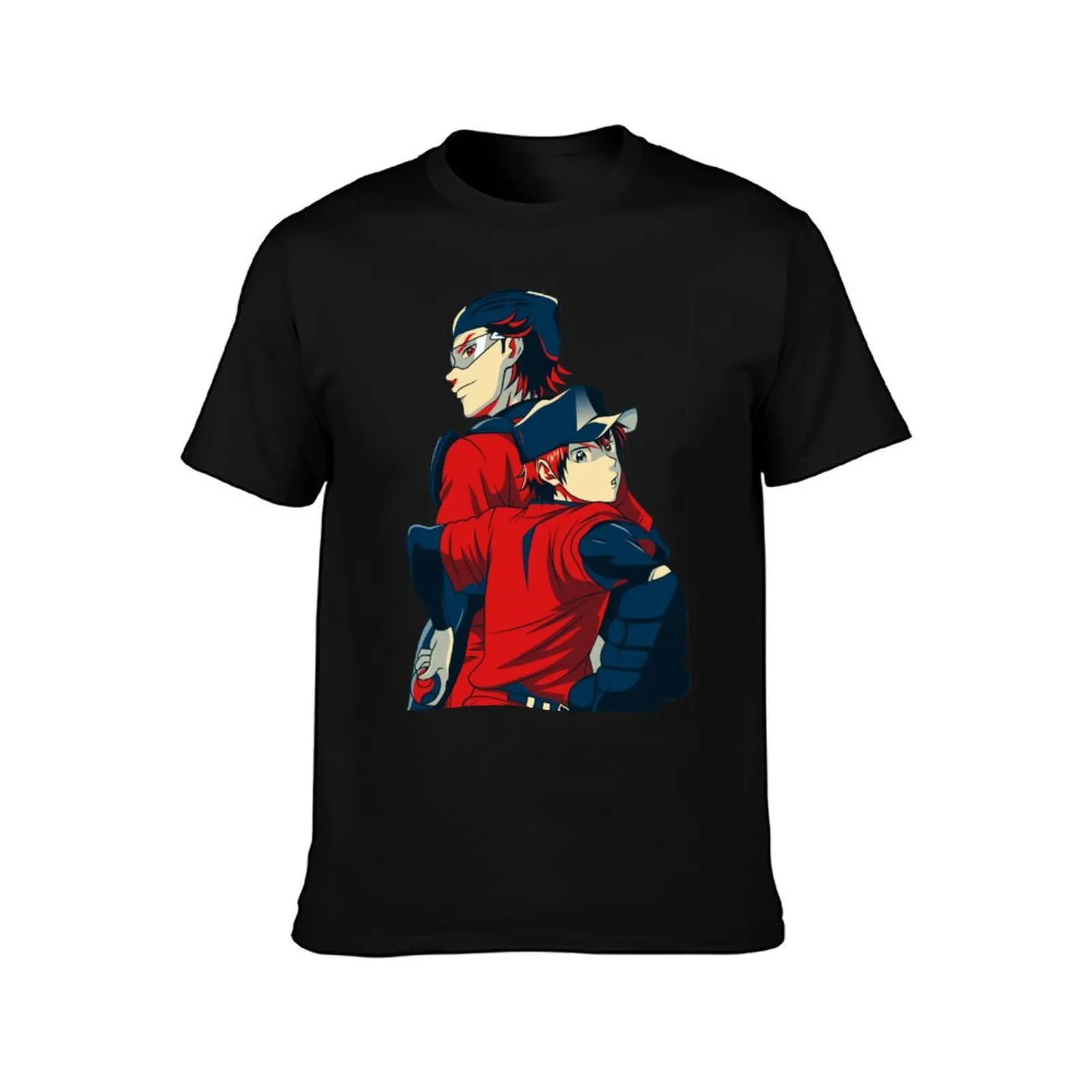 Diamond no Ace : Miyuki Kazuya ft. Sawamura Eijun T-Shirt, Summer Casual Cotton Tee, Oversized Streetwear Tops, Unisex Men Women