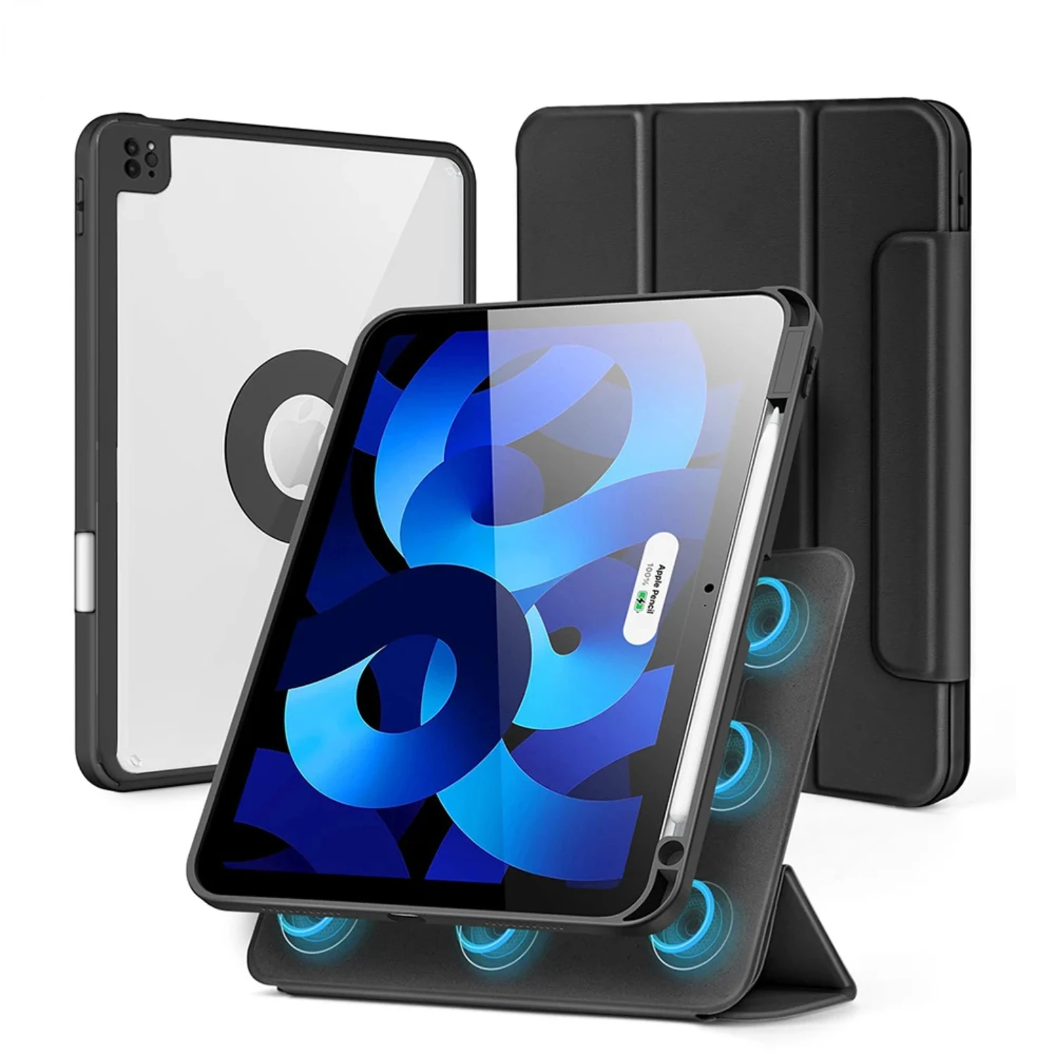 Stylish and Slim Rotating Pro 11 12.9 Case with Built-in Stand for 10 9 8 7th Air 4 5 3 mini 6 Generation iPad - Protective Case