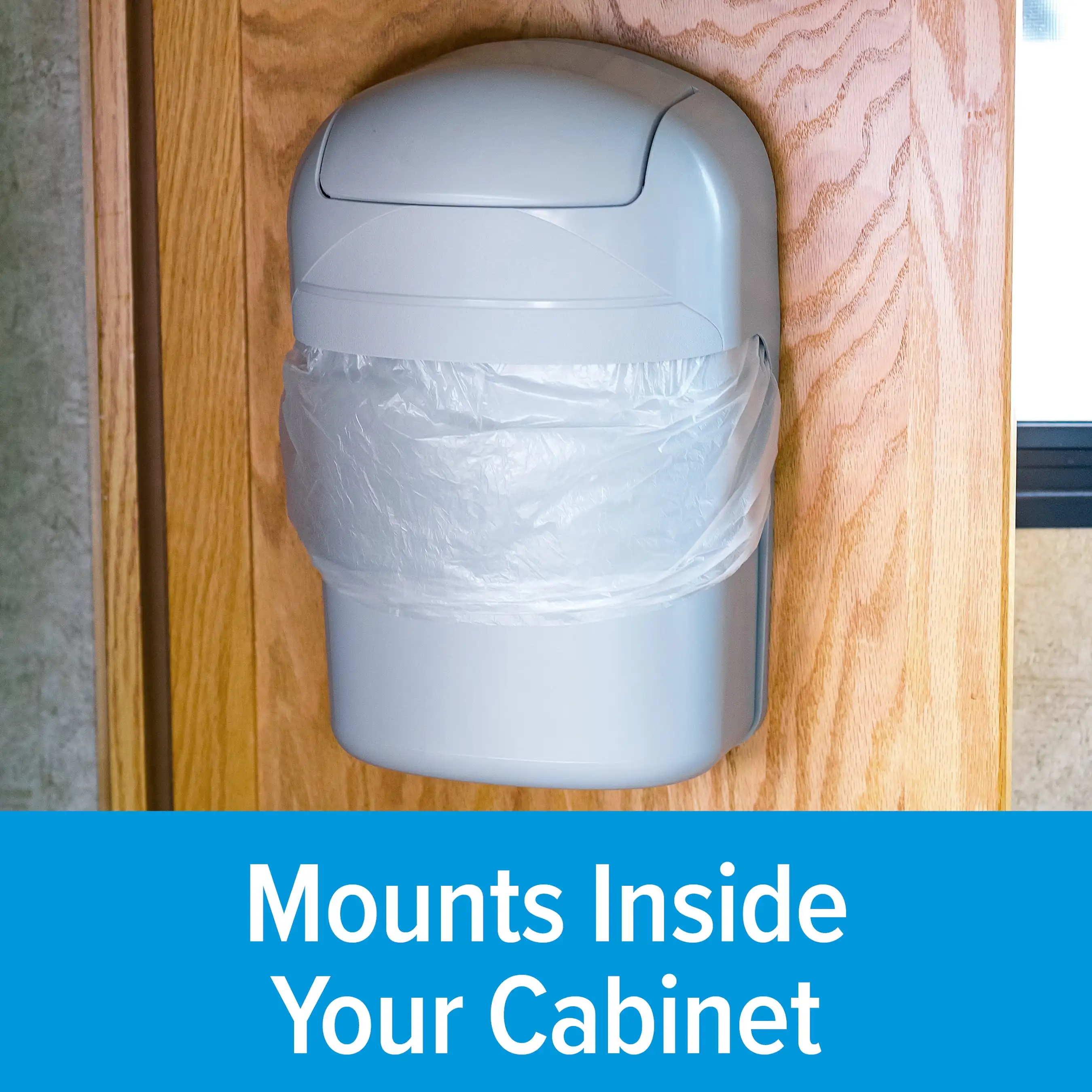 Camper/RV Cabinet Mount Trash Can Gray Ideal for motorhomes, boats, dormitories, kitchens, bathrooms