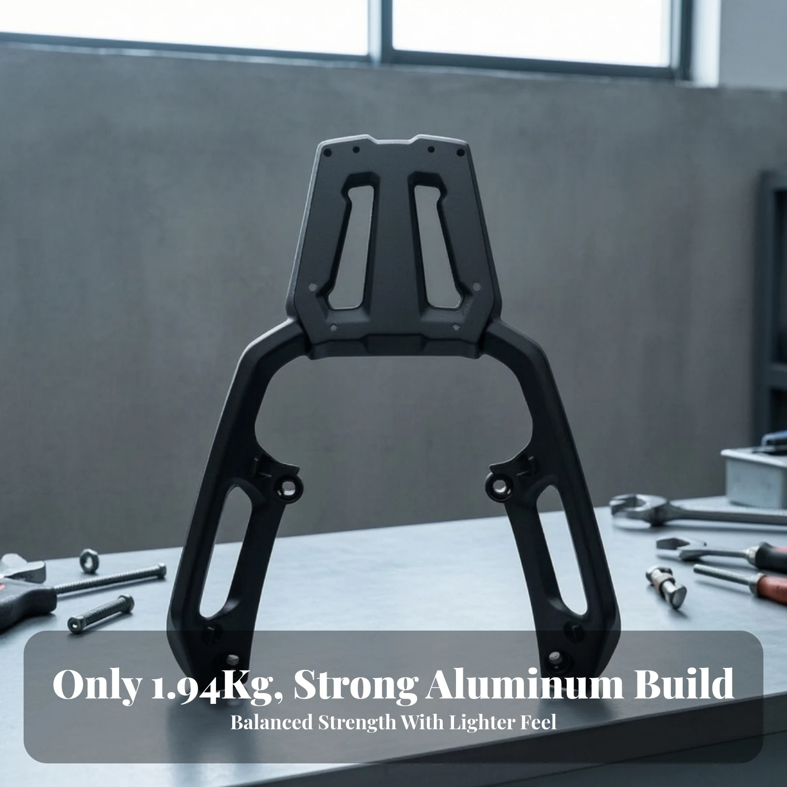 Motorcycle Rear Luggage Rack Rust Resistant Motorbike Rear Luggage Rack Matte Textured Sleek for Commuters