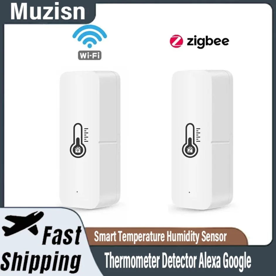 Tuya Wifi ZigBee Smart Temperature Humidity Sensor Indoor Outdoor Hygrometer Thermometer Detector Alexa Google Home SmartLife