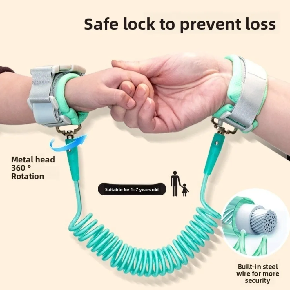 Fio de aço corda de tração do bebê respirável macio anti-perdido pulseira de ligação de pulso ajustável indução magnética desbloqueio cinta de trela do bebê
