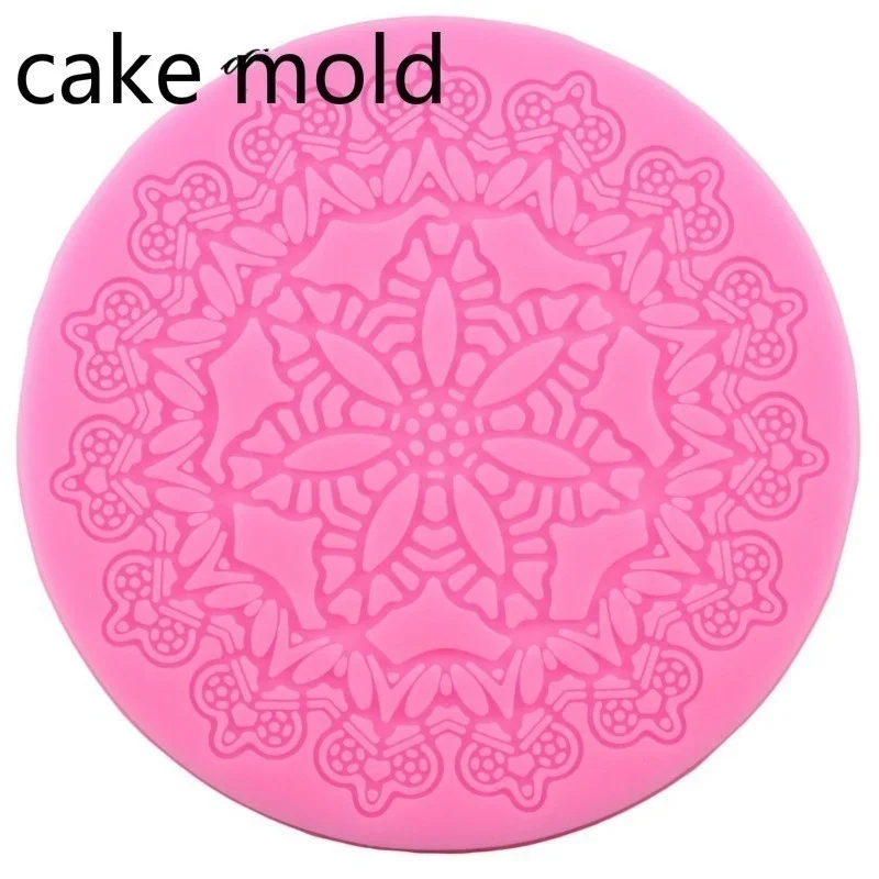 1PCS Round Crown Shape Cake Silicone Mat Sugarcraft Fondant Cake Decorating Tools Kitchen Baking Silicone Lace Molds