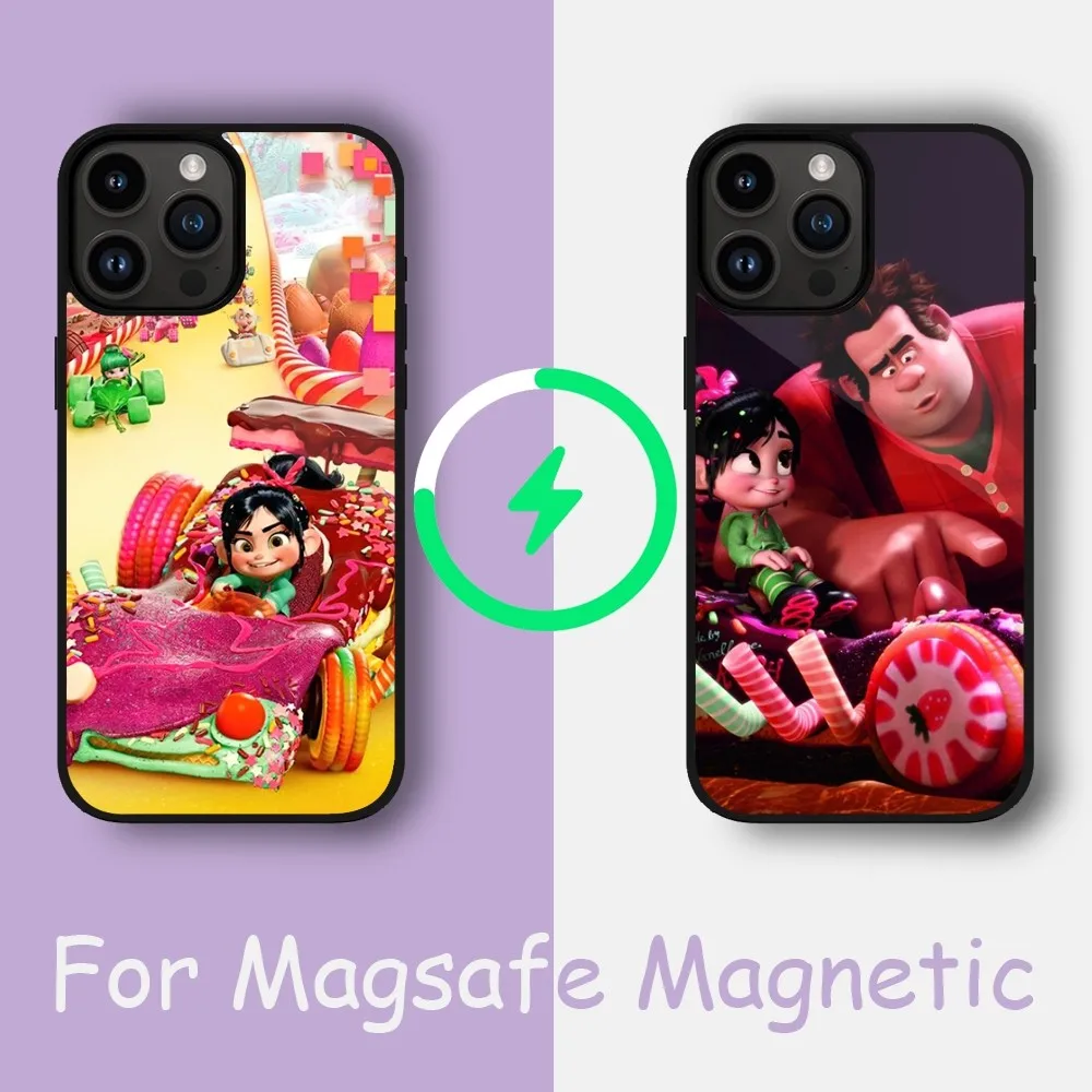 MINISO Disney Wreck-It Ralph Phone Case For iPhone 15 14 13 12 11 Pro Max Plus Phone Magnetic for Macsafe Cases Cover