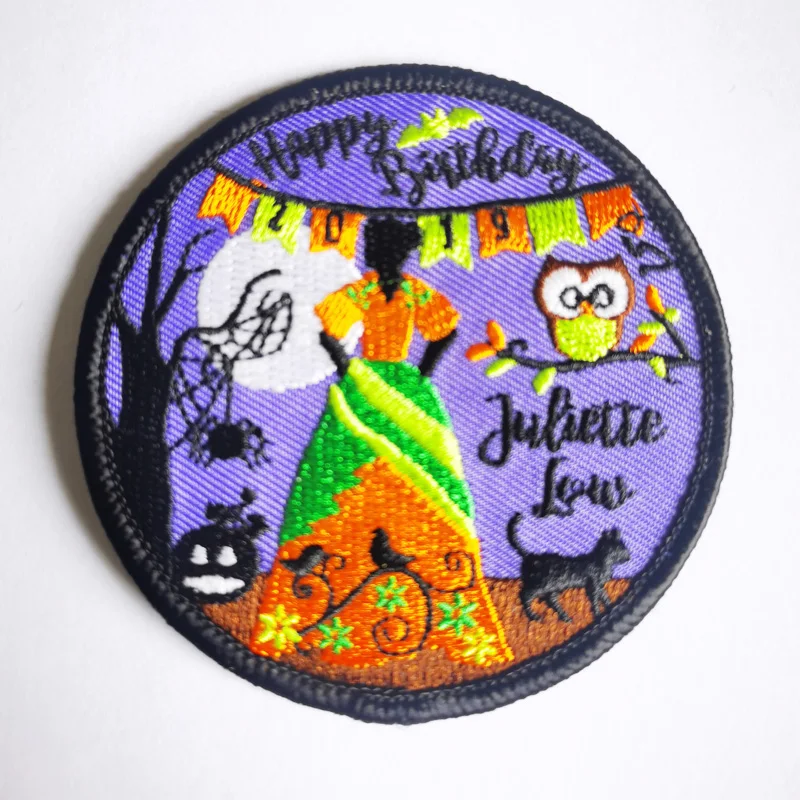 Glow in dark threads Juliette Low patch, Happy Holiday Juliette Low birthday season will be here before you know it