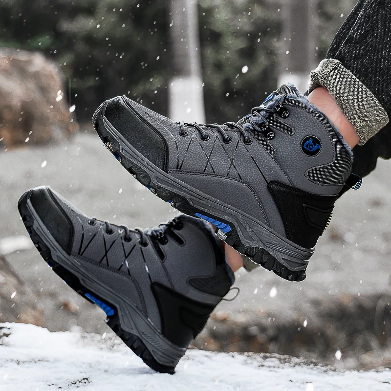 

Men'S Winter Outdoor Hiking Shoes Men'S Anti Slip Warm Comfortable Plush Breathable Durable Lace Up Casual Sports Men'S Shoes