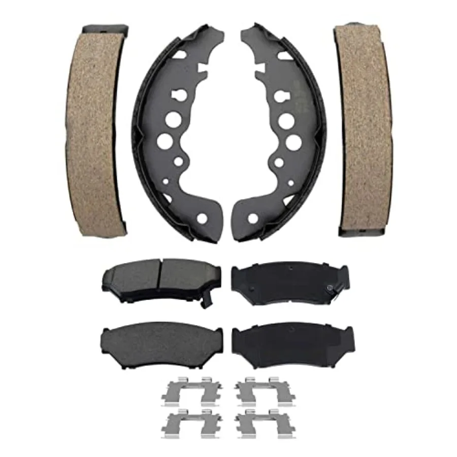 

Brake Kit for 99-04 Tracker Suzuki Vitara, Front Ceramic Brake Pads w/Hardware Rear Semi-metallic Brake Shoes 1999 2000 2001 20
