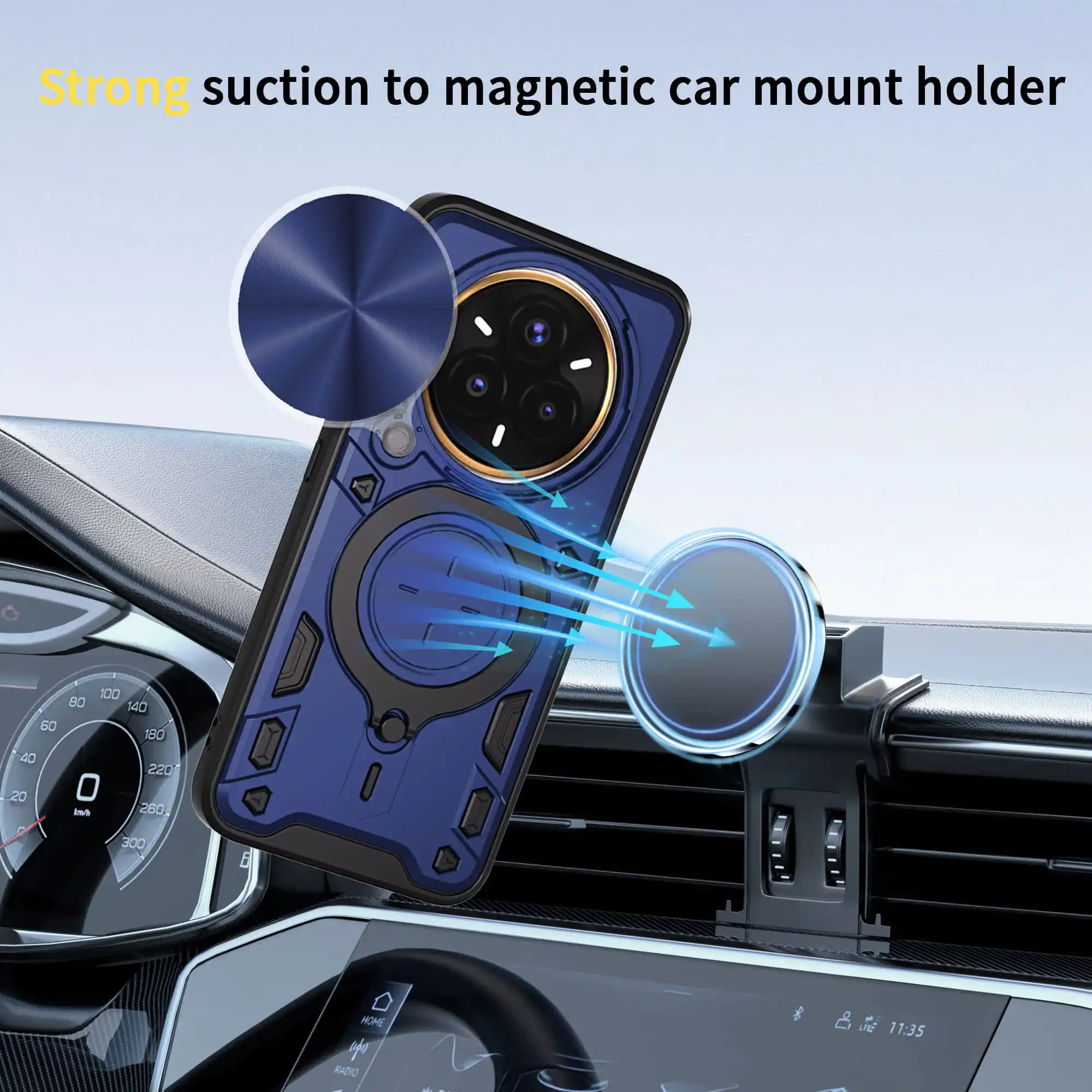 Case for Realme 14 Pro Plus Magnetic Slide Camera Protection 14 14X 5G 13 Pro+ Cover 360 Rotate Kickstand Armor Ring Funda Capa