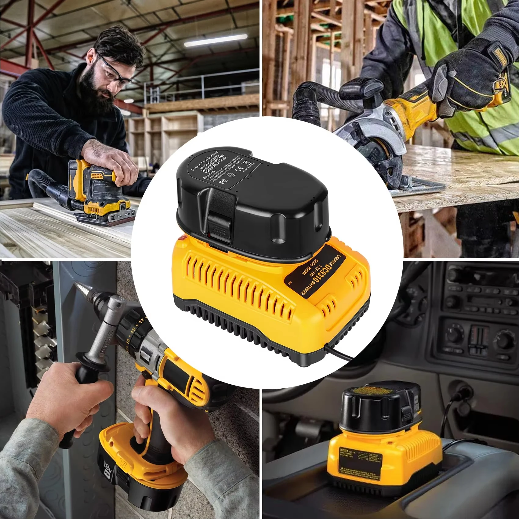 DC9310 Replacement Battery Charger Fit For Dewalt 7.2V 18V NiCad NiMH Power Tool Batteries 2A Output view 6