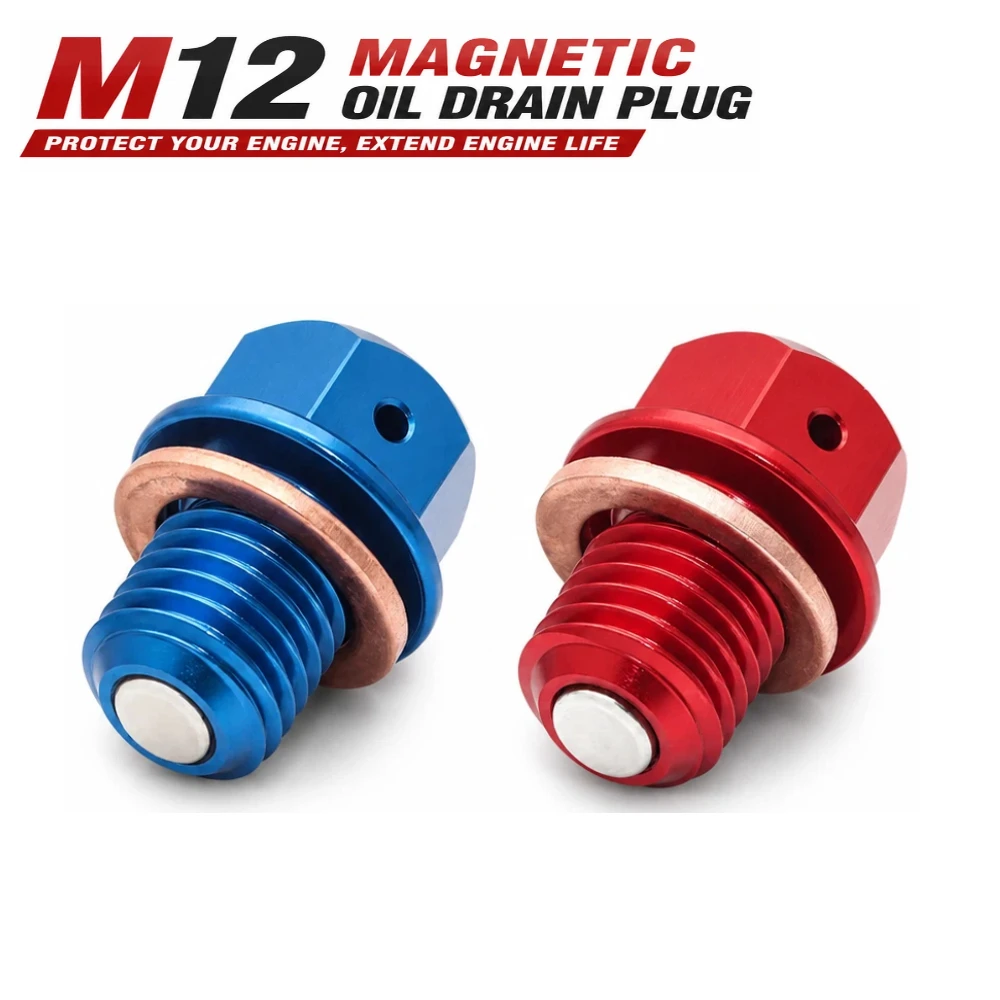M12*1.5 Magnetic Oil Drain Plug CNC Aluminum Oil Drain Bolt Screw For Honda Yamaha Kawasaki ATV Motorcycles Scooter Engine Parts