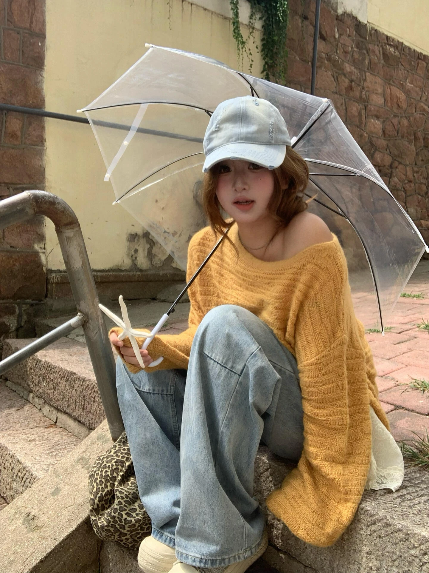 

Korean Sle Long Sve Overhead oulder Women's Knitted Sweater Autumn Winter Lazy Faion High End Feel Commute Sle Sin...