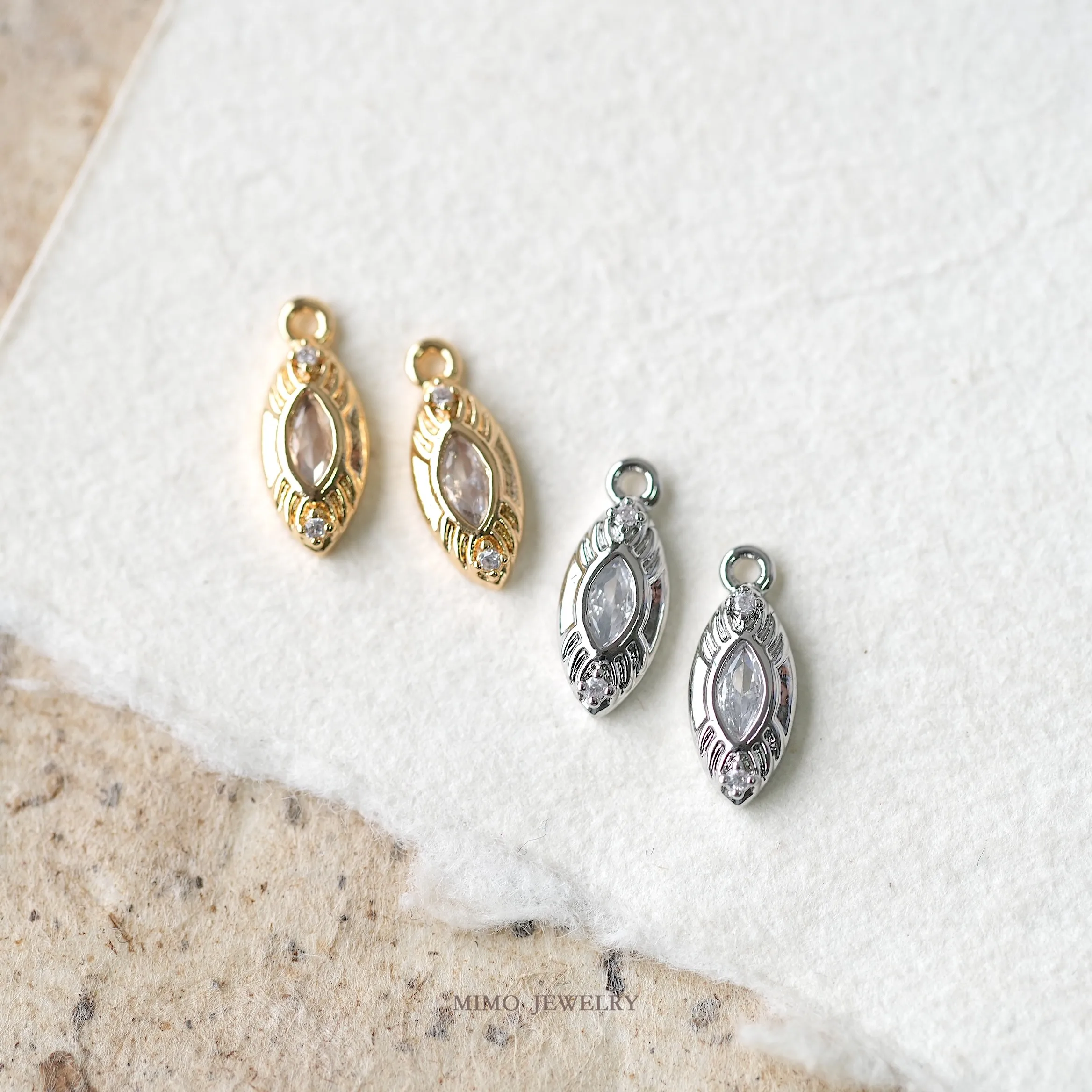 

Retro Style Horse Eye Zircon Charms Pendant Supplies DIY Hand Brass Gold Plated Accessories 13.5x5.5mm