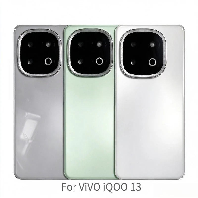 A++ Grade Back Battery Cover For Vivo iQOO 13 5G, Rear Housing Lid Replacement Case With Camera Frame Glass Lens + Adhesive