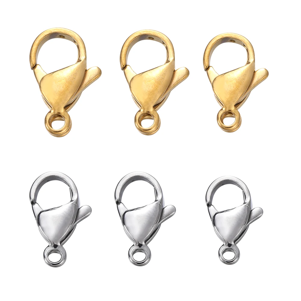10/20pcs Edelstahl Hummer verschlüsse Goldfarbe Hummer verschlüsse Haken Anschlüsse für DIY Schmuck machen Ergebnisse Zubehör – Detail 1