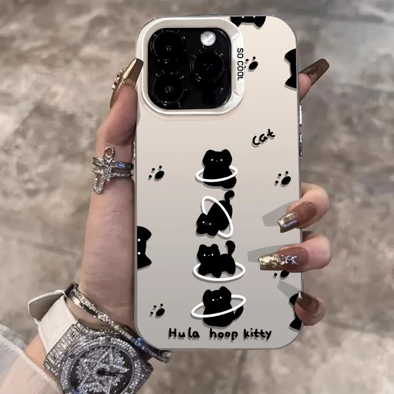 

Hula Hoop Cat Phone Case For Samsung Galaxy S25 S24 S23 S22 S21 Ultra Plus FE A55 A56 A16 A15 A54 A53 A35 A36 A33 A34 5G Cover