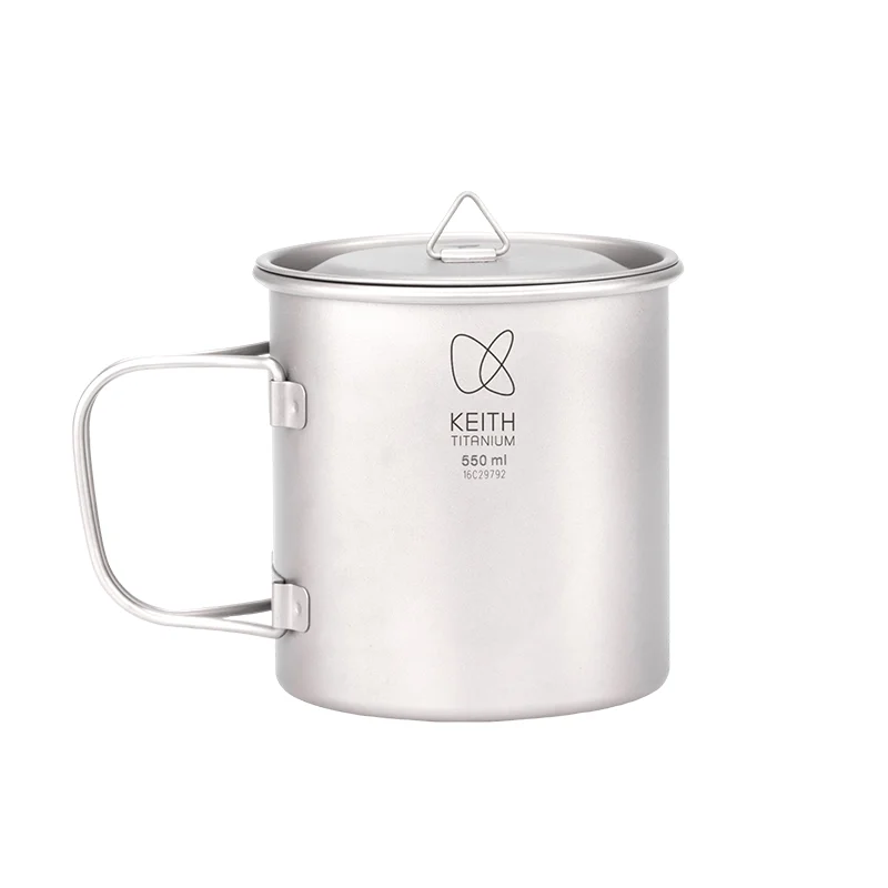كوب تيتانيوم كيث قابل للطي خفيف الوزن للغاية كوب تيتانيوم للتخييم والمشي والسفر |   200-900 مل مع غطاء وحقيبة للاستخدام الخارجي #6