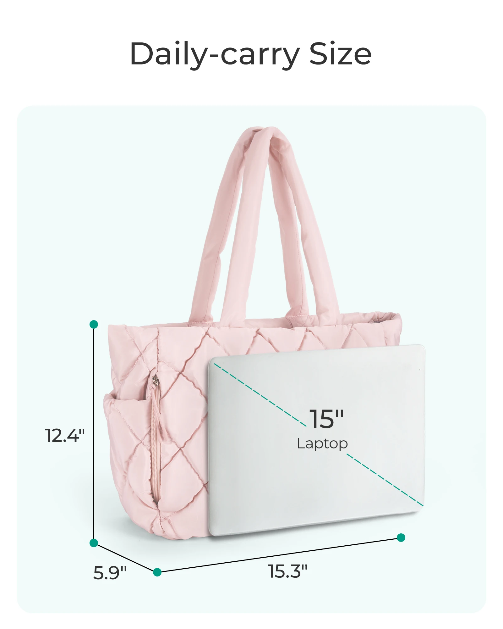 BAGSMART Quilted Puffy Tote Bag Women Work Bag with Compartments Minimalist Trendy Padded Shoulder Handbag For Daily Commute
