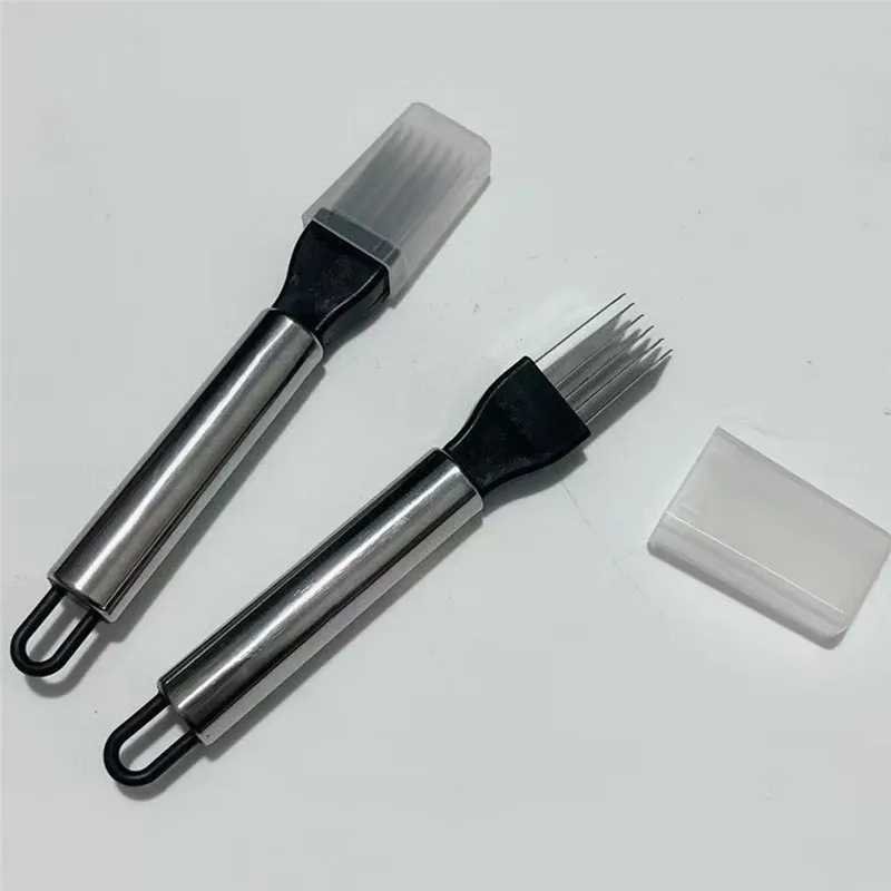 

Vegetable Garlic Cutter Speedy Chopper Green Onion Slicer Silk Shred Knife Stainless Steel Portable Kitchen Tool