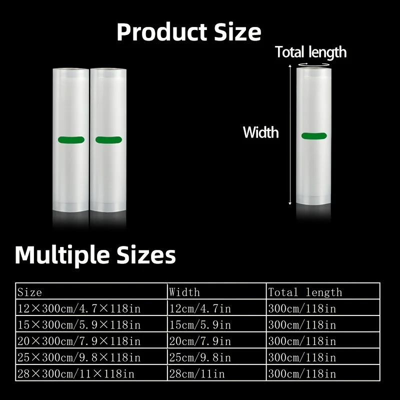 2-Pack 3M Vacuum Sealer Rolls: BPA-Free, Multi-Size for Custom Food Storage. Perfect for Preservation, Meal Prep & Sous Vide.