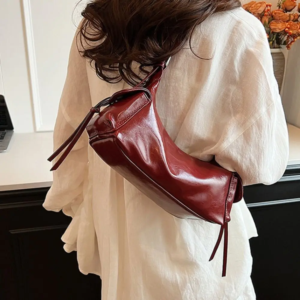 

Vintage Casual Punk Underarm Bag Large Capacity Double Pocket Y2K Armpit Bag Retro Solid Color Hobo Bag Women