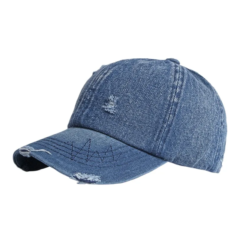 

Spring And Summer New Washed Distressed Denim Baseball Cap Korean-style Fashion Sun Protection Sun Shade Outing Peaked Cap