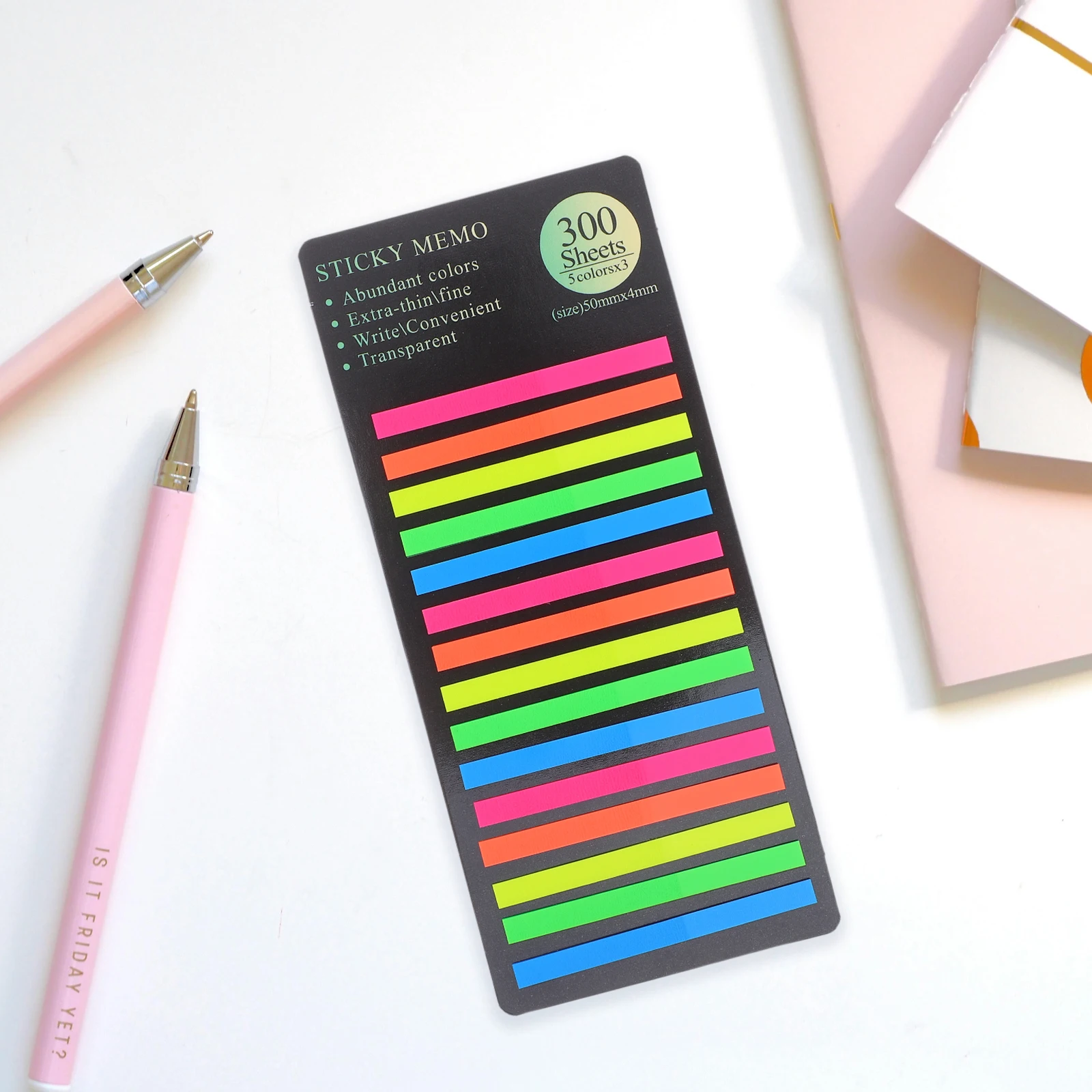 

1800 Pcs Transparent Long Strip Index Sticker Book Annotation Tabs Notebook Accessories Annotating Clear Markers