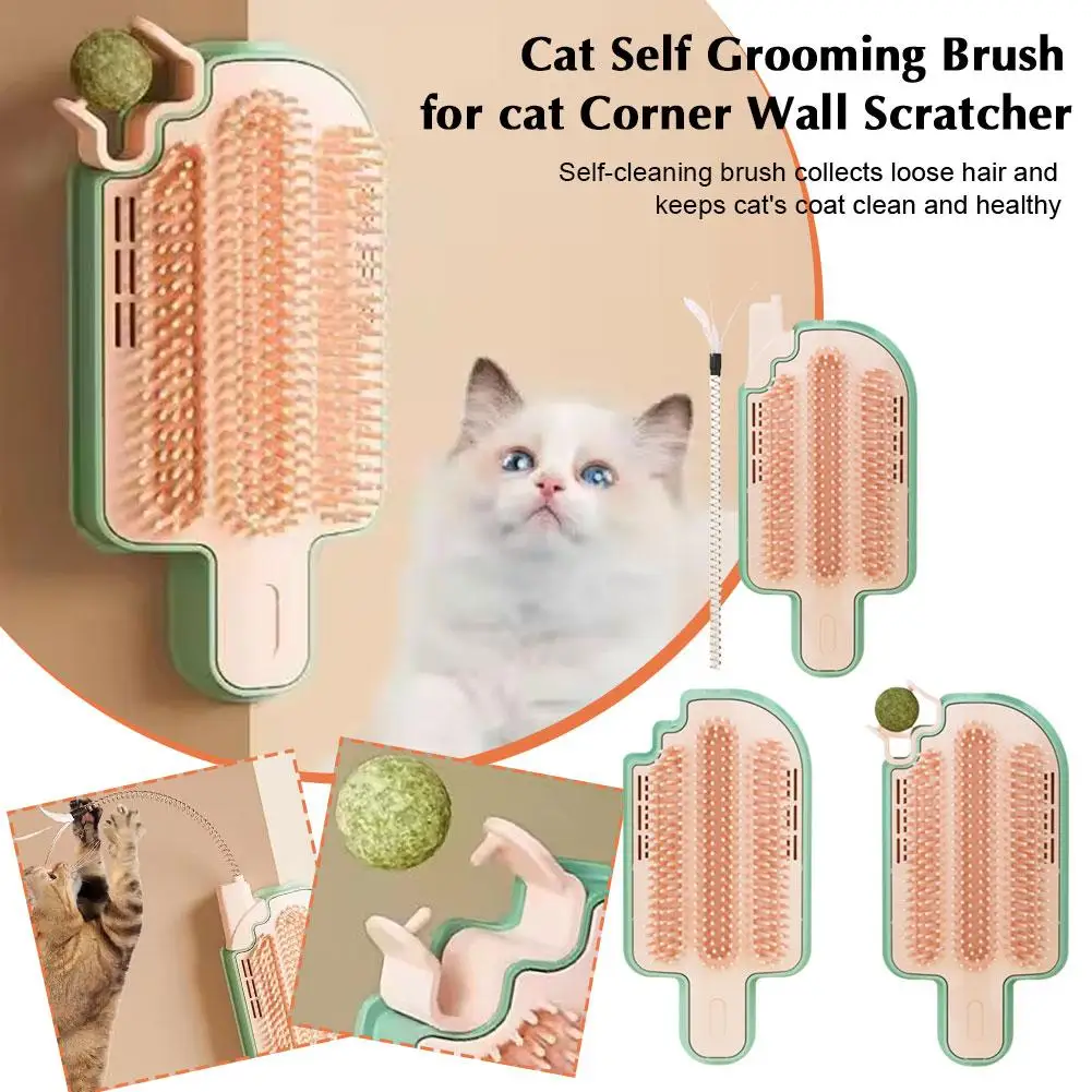 Brush Comb Toy With Nip Wall Brush Corner A Tickling Self With Rubs Comb Pet Brush Massage Groomer Comb Y4j7