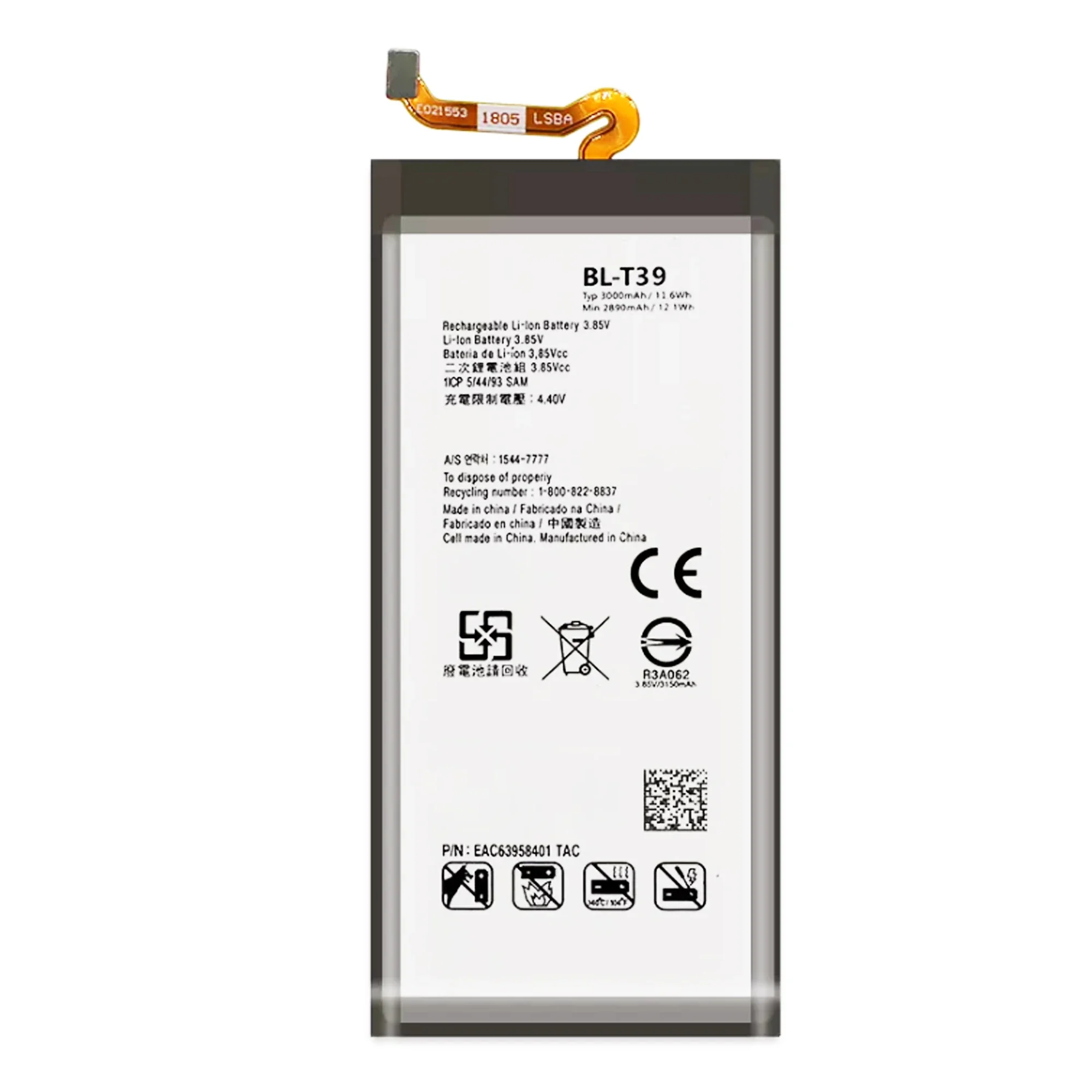 Original Replacement Battery BL-T39 For LG G7 ThinQ Q7 G710 Q7+ LMQ610 G7+ ThinQ Authentic Phone Batteries 3000mAh