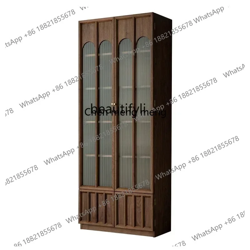 

Книжный шкаф LHY26 ss из массива североамериканского черного ореха, новый стиль, винтажный, ретро, простой и современный, для демонстрации книг.