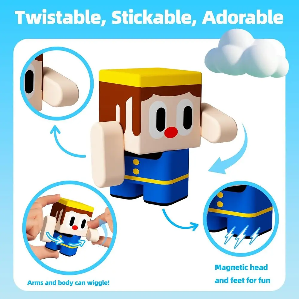 Juego de construcción magnética de 108 piezas con animales giratorios para regalos de cumpleaños y aprendizaje STEM para niños