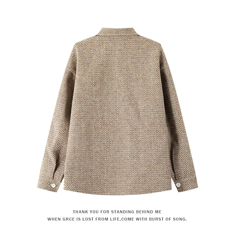 Twill Lapel Jacket Men's Outerwear 2025 Spring New Casual Shirt Jacket Loose Large Size Jacket