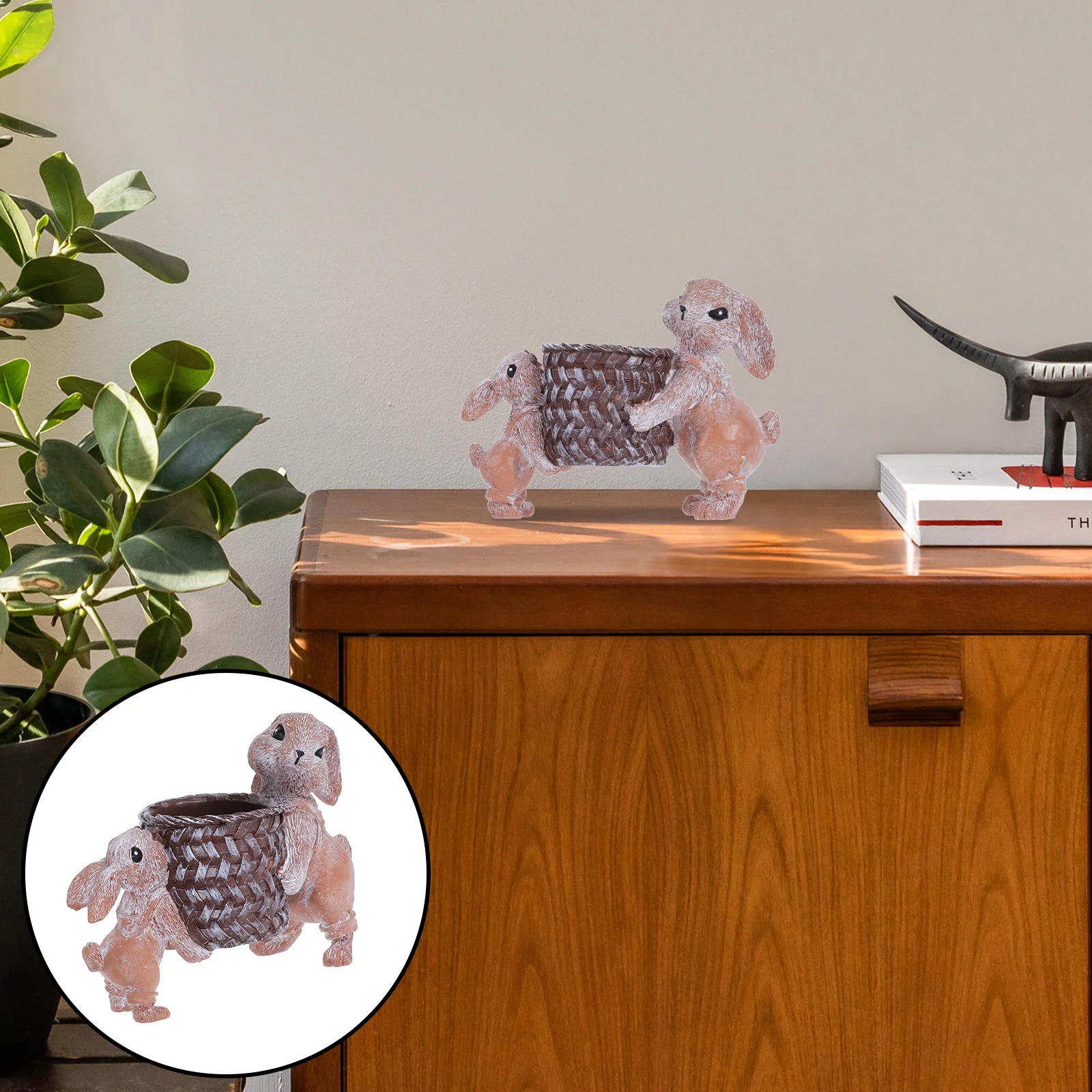 

Bunny Pen Holder Home Decor Creative Stationery Supplies Cute Animal Cup Desktop Decoration