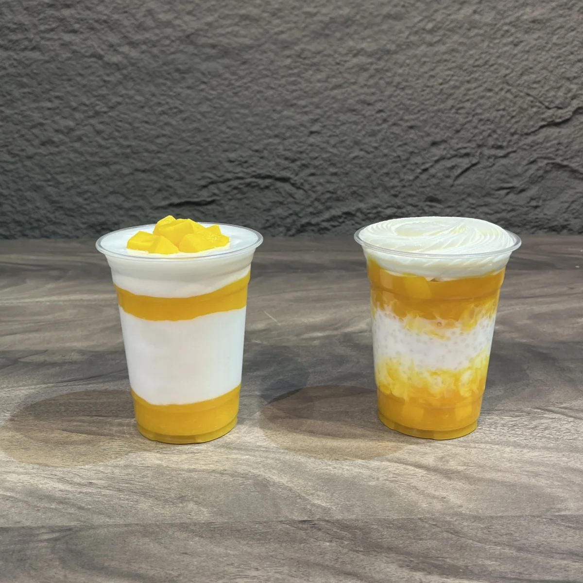 

1 5-inch artificial fruit milkshake, multi-level mango milkshake, milk tea model, photography props, coffee shop decoration