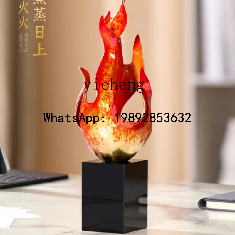 brass red flame lucky copper ornament office desktop decoration opened housewarming