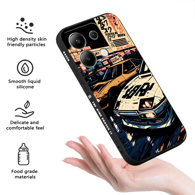 

Hurricane Racing Phone Case For Xiaomi Redmi Note 14 13 12 12S 11 11S 10 10S 9 9S 14C Pro Plus 4G 5G Liquid Silicone Cover