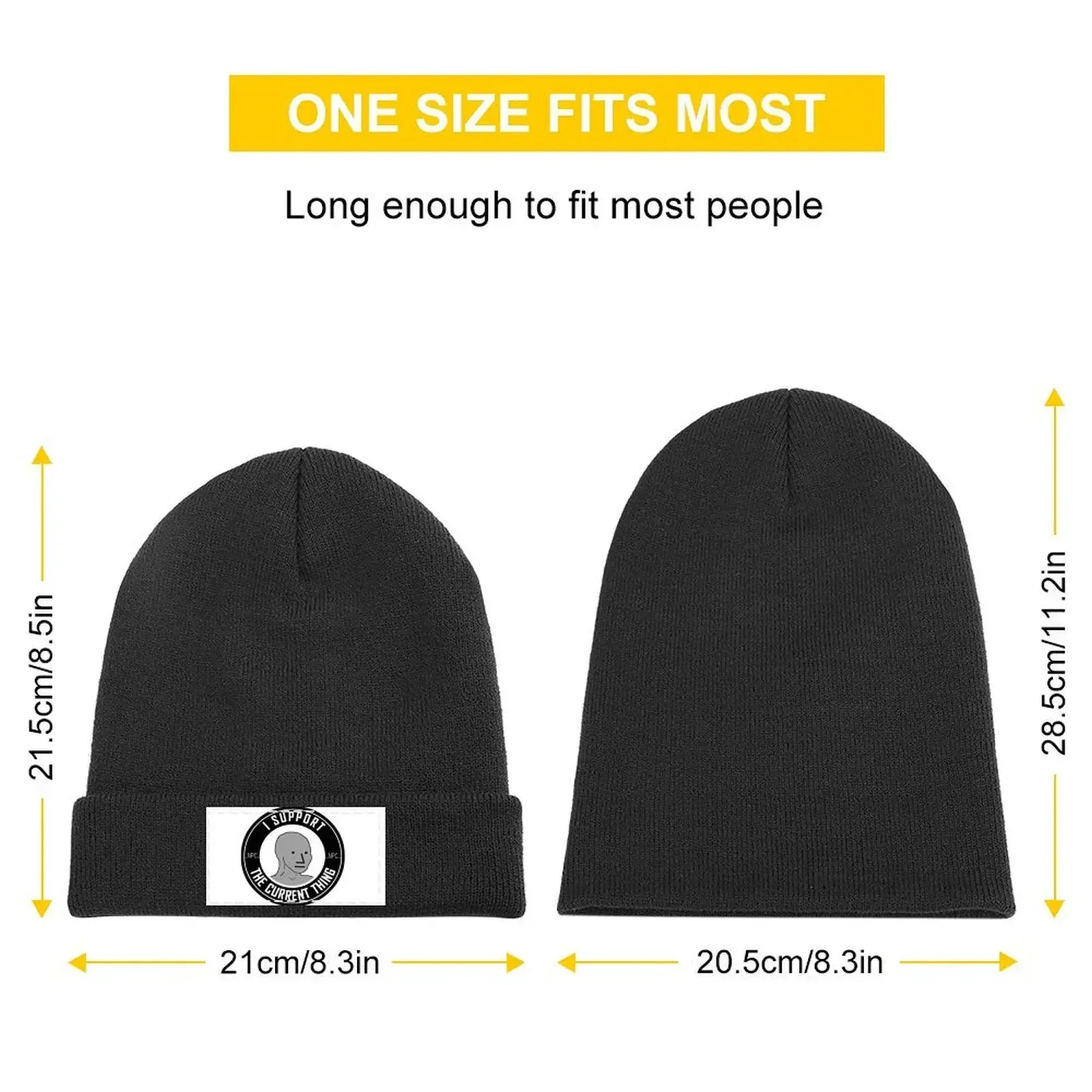 NPC: I SUPPORT THE CURRENT THING Knitted Cap Snap Back Hat Hat Beach |-F-| Sun Cap Women's 2024 Men's