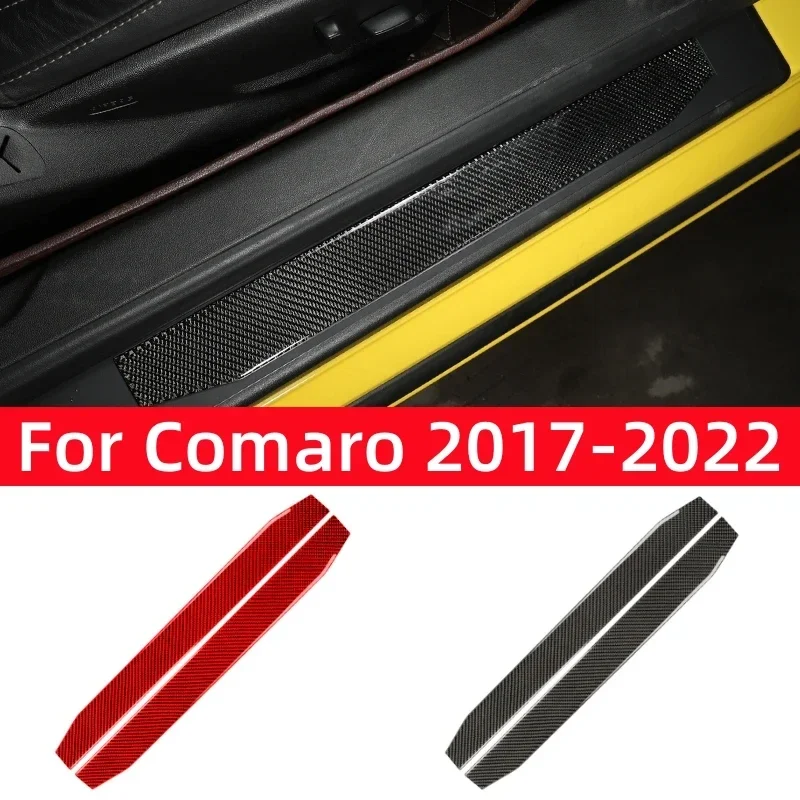

For Chevrolet Camaro 2017-2022 Car Accessories Carbon Fiber Interior Auto Threshold Panel Decorative Sticker Trim Cover Strip