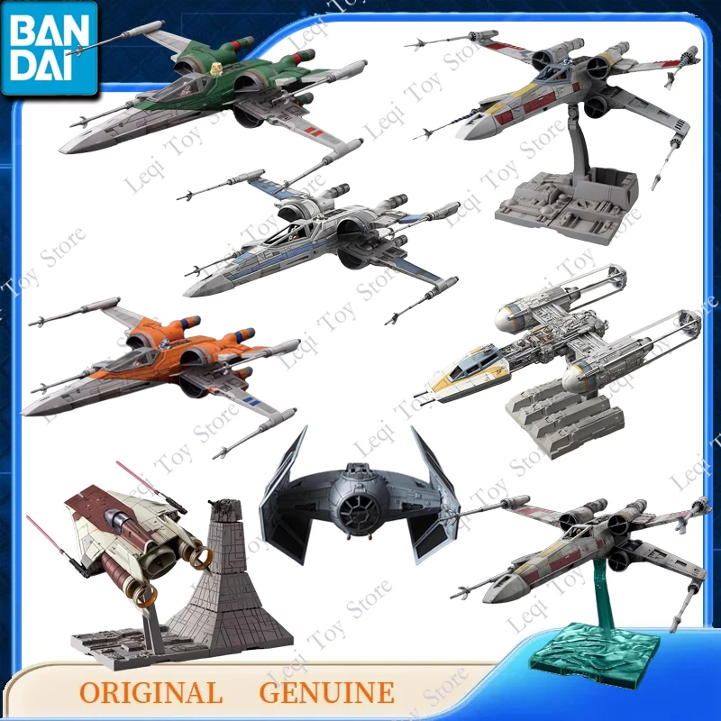 Bandai genuino STAR WARS MANDALORIAN X-WING STARFIGHTER GROGU CLONE figuras de acción de Anime juguetes niños regalo montaje modelo adornos