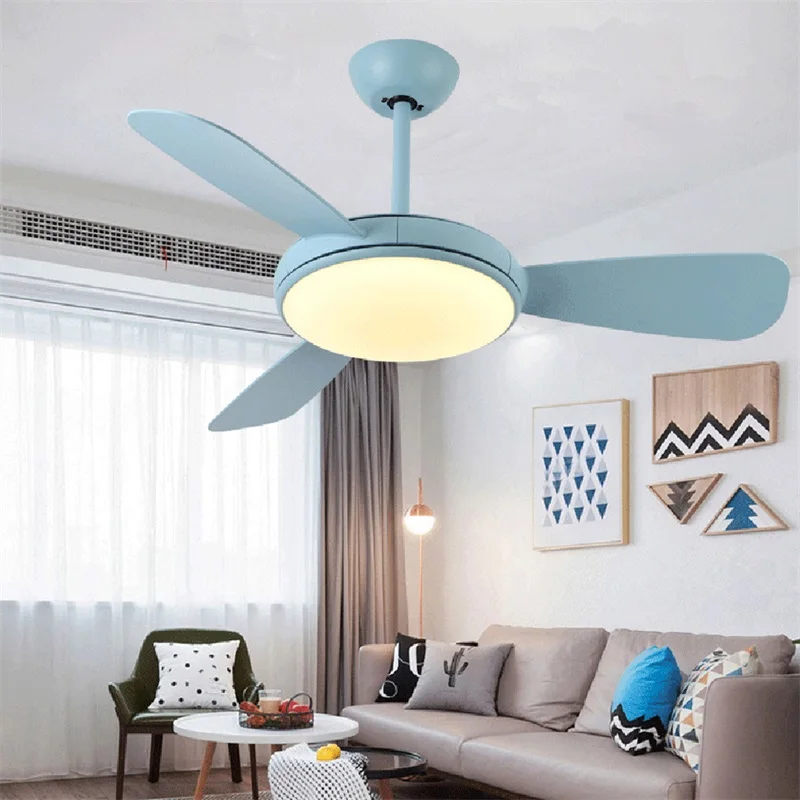 TINNY Ceiling Fan LED Light With Remote Control 3 Colors 220V 110V Modern Decorative for Rooms Dining Room Bedroom