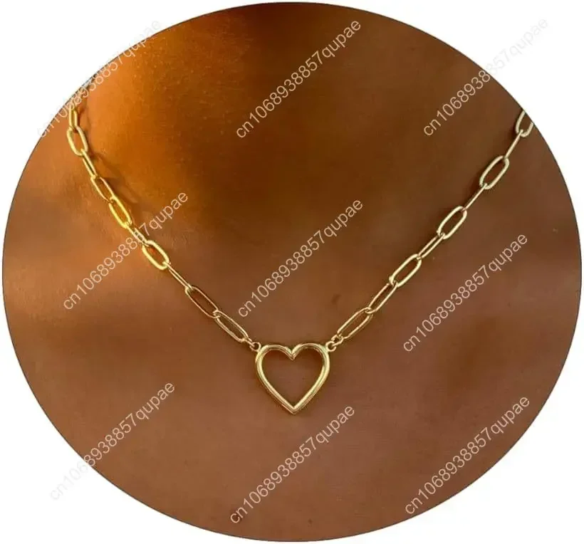 

ASCOMY Изящное золотое ожерелье для женщин, позолоченные ожерелья 14 карат для нее, нежное ожерелье с сердечком, милое ожерелье с подвеской в виде сердца