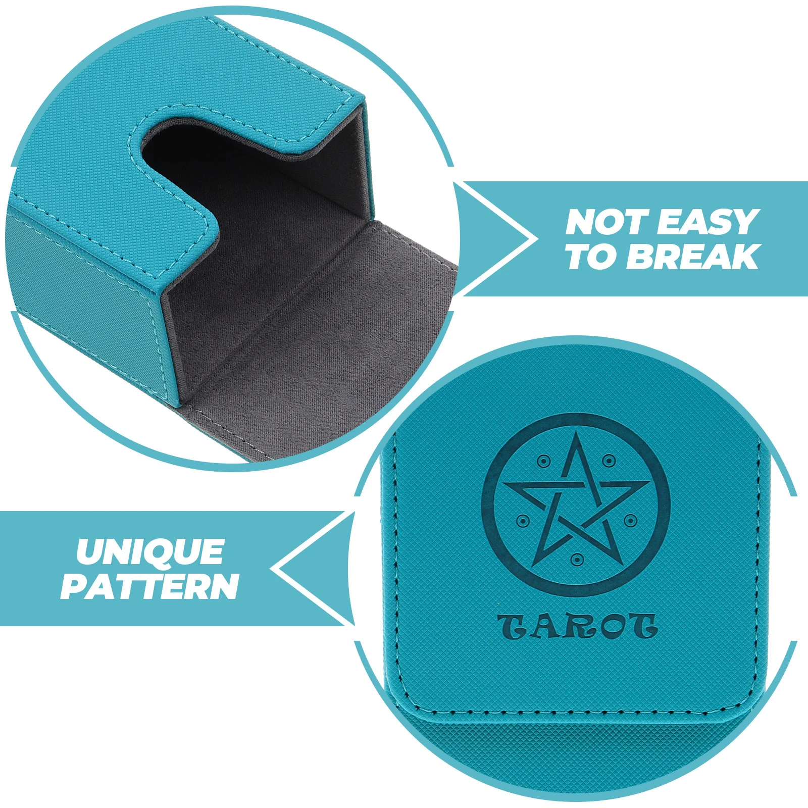 

PU Tarot Card Storage Box Lid Organizer Divination Container Anti-Drop Sealed Travel Case Tarot Cards Box Storage Container