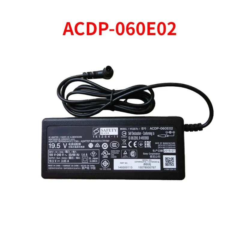 Power Adapter 60W 19.5V3.05A  ACDP-060E02 LCD AC Adapter Power Supply for KDL-40R550C KDL-40RD353 Charger 19.5V 3.05A Original